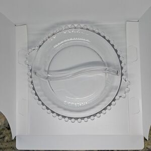 Imperial Glass Candlewick pattern divided‎ relish/candy dish with handles